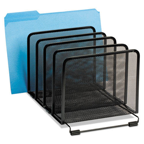 Picture of Mesh Stacking Sorter, 5 Sections, Letter to Legal Size Files, 8.25" x 14.38" x 7.88", Black