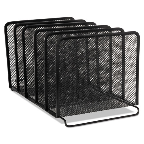 Picture of Mesh Stacking Sorter, 5 Sections, Letter to Legal Size Files, 8.25" x 14.38" x 7.88", Black