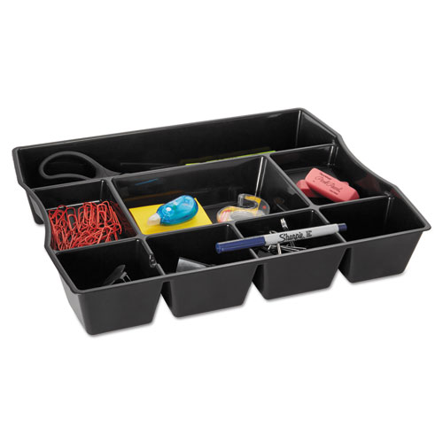 Picture of Regeneration Deep Drawer Organizer, Eight Compartments, 14.88 x 11.88 x 2.5, Plastic, Black