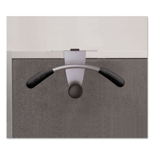Picture of Hanger Shaped Partition Coat Hook, Metal/Foam/ABS, Silver/Black