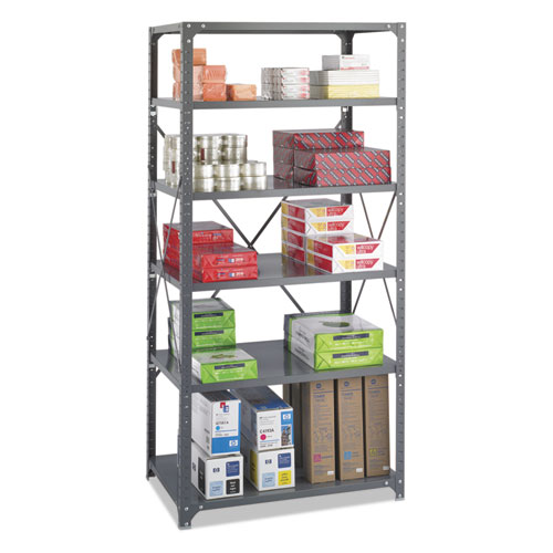 Picture of Commercial Steel Shelving Unit, Six-Shelf, 36w x 24d x 75h, Dark Gray