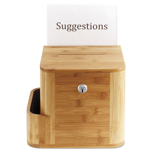 Picture of Bamboo Suggestion Boxes, 10 x 8 x 14, Natural