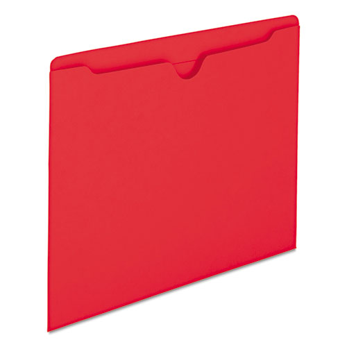 Picture of Colored File Jackets with Reinforced Double-Ply Tab, Straight Tab, Letter Size, Red, 100/Box