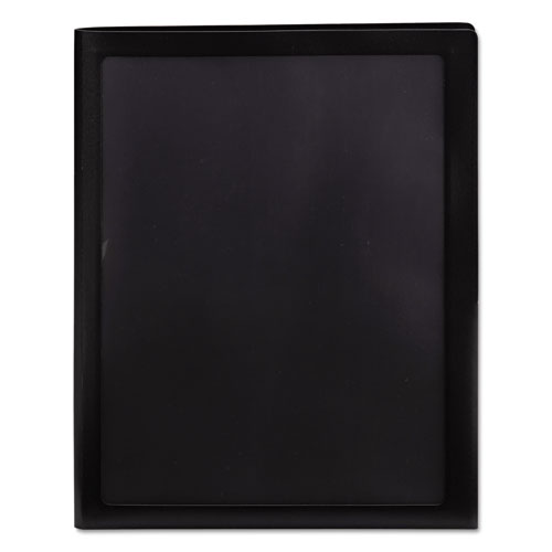 Picture of Frame View Poly Two-Pocket Folder, 100-Sheet Capacity, 11 x 8.5, Clear/Black, 5/Pack