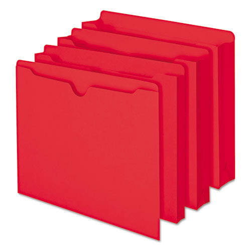 Picture of Colored File Jackets with Reinforced Double-Ply Tab, Straight Tab, Letter Size, Red, 100/Box