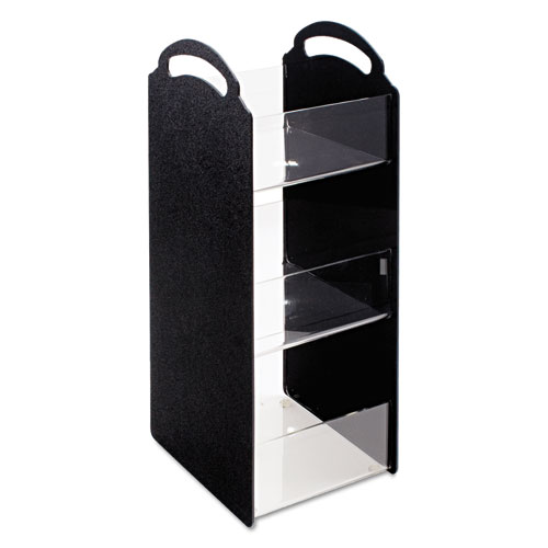 Picture of Compact Condiment Organizer, 6 Compartments, 6.13 x 8 x 18, Black