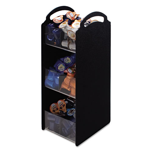 Picture of Compact Condiment Organizer, 6 Compartments, 6.13 x 8 x 18, Black