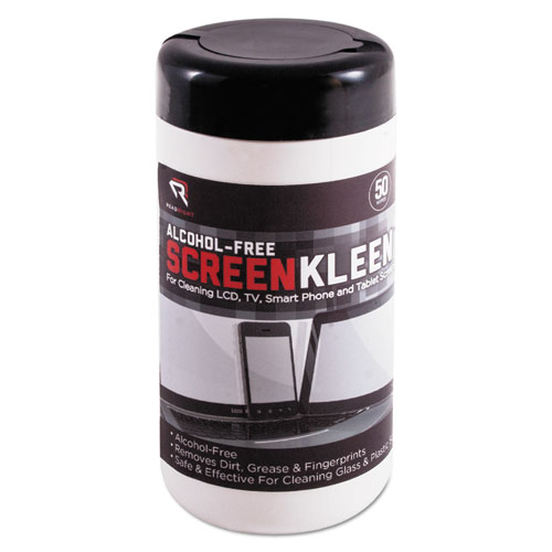 ScreenKleen+Monitor+Screen+Wet+Wipes%2C+Cloth%2C+5.25+x+5.75%2C+Unscented%2C+50%2FTub
