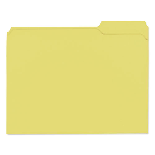 Picture of Reinforced Top-Tab File Folders, 1/3-Cut Tabs: Assorted, Letter Size, 1" Expansion, Yellow, 100/Box