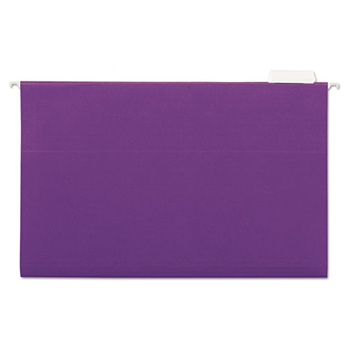 Picture of Deluxe Bright Color Hanging File Folders, Legal Size, 1/5-Cut Tabs, Violet, 25/Box