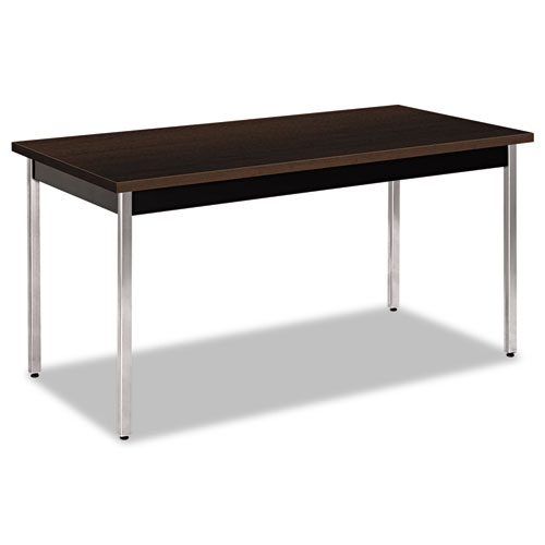 Picture of Utility Table, Rectangular, 60w x 30d x 29h, Mocha/Black