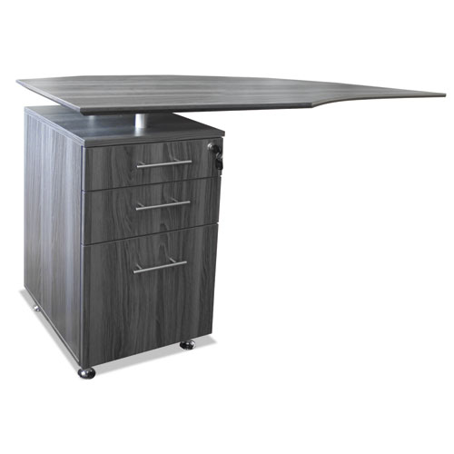 Picture of Medina Series Laminate Curved Left Return, 63w x 24d x 29 1/2h, Gray Steel