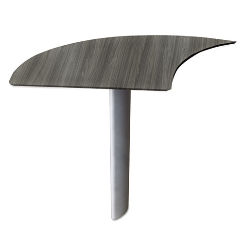 Picture of Medina Series Laminate Curved Desk Extension, Left, 47" x 24" x 29.5", Gray Steel