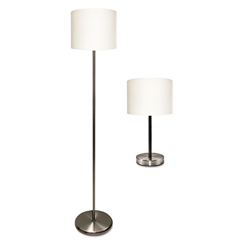 Picture of Slim Line Lamp Set, Table 12.63" High and Floor 61.5" High, Silver