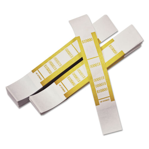 Picture of Self-Adhesive Currency Straps, Mustard, $10,000 in $100 Bills, 1000 Bands/Pack