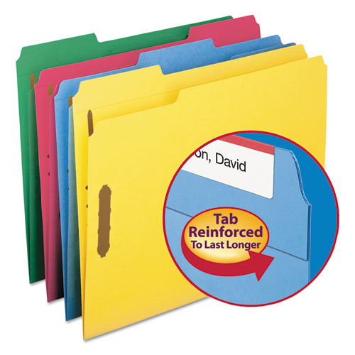 Picture of Top Tab Colored Fastener Folders, 0.75" Expansion, 2 Fasteners, Letter Size, Assorted Colors, 50/Box