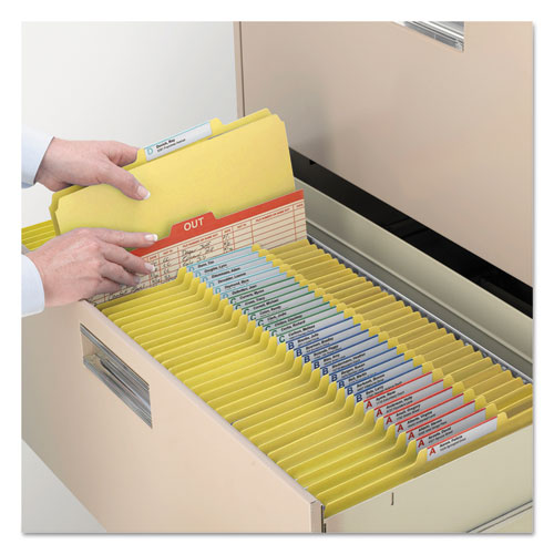 Picture of Colored Pressboard Fastener Folders with SafeSHIELD Coated Fasteners, 2" Expansion, 2 Fasteners, Letter Size, Yellow, 25/Box