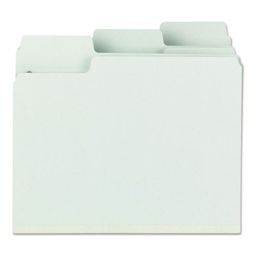 Picture of SuperTab Pressboard Fastener Folders with Two SafeSHIELD Fasteners, 2" Expansion, Letter Size, Gray-Green, 25/Box