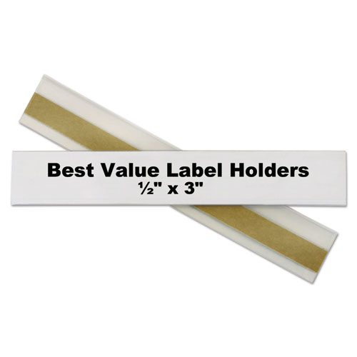 Picture of Self-Adhesive Label Holders, Top Load, 0.5 x 3, Clear, 50/Pack