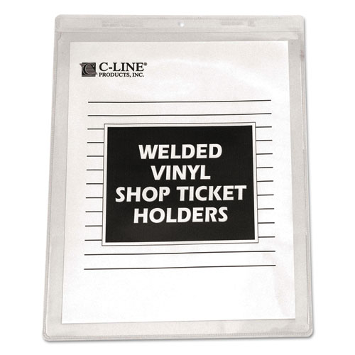 Picture of Clear Vinyl Shop Ticket Holders, Both Sides Clear, 15 Sheets, 8.5 x 11, 50/Box