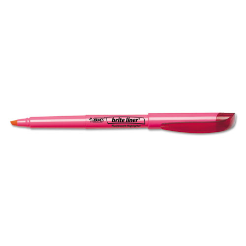 Picture of Brite Liner Highlighter, Chisel Tip, Fluorescent Pink, Dozen