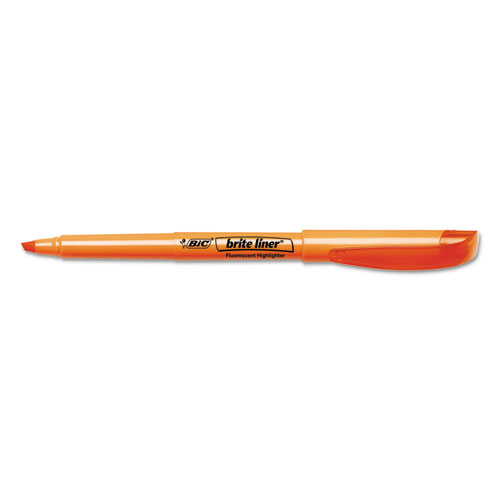 Picture of Brite Liner Highlighter, Fluorescent Orange Ink, Chisel Tip, Orange/Black Barrel, Dozen