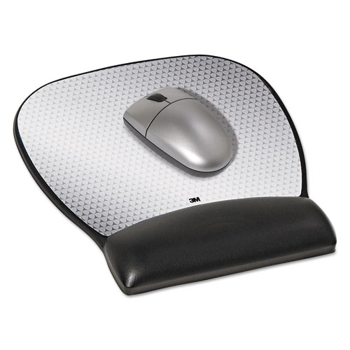 Picture of Antimicrobial Gel Large Mouse Pad with Wrist Rest, 9.25 x 8.75, Black