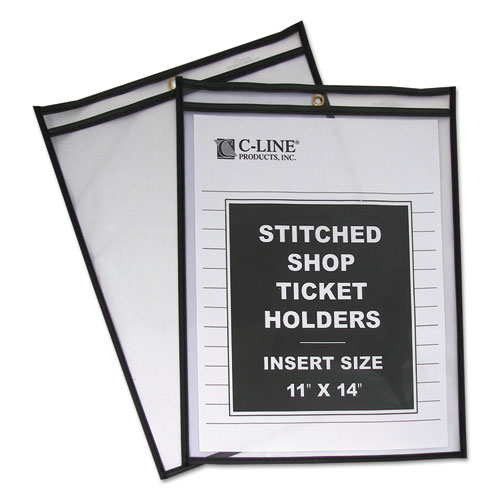 Picture of Shop Ticket Holders, Stitched, Both Sides Clear, 75 Sheets, 11 x 14, 25/Box