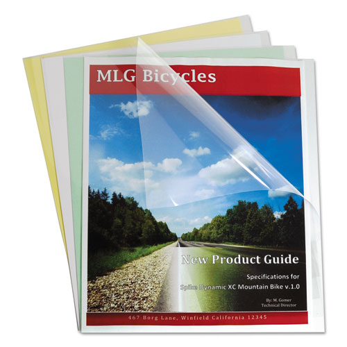 Picture of Vinyl Report Covers, Sliding Bar, 8.5 x 11, Clear/Clear, 100/Box