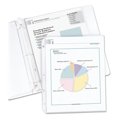 Picture of Economy Weight Poly Sheet Protectors, Reduced Glare, 2", 11 x 8.5, 100/Box