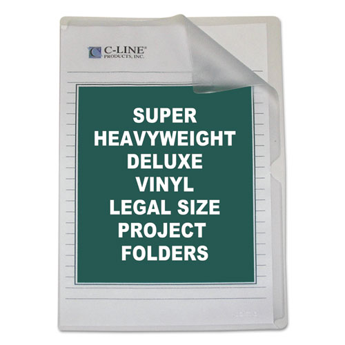 Picture of Deluxe Vinyl Project Folders, Legal Size, Clear, 50/Box