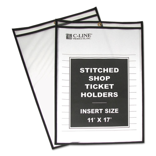 Picture of Shop Ticket Holders, Stitched, Both Sides Clear, 75", 11 x 17, 25/Box
