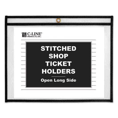 Picture of Shop Ticket Holders, Stitched, Both Sides Clear, 75 Sheets, 12 x 9, 25/Box