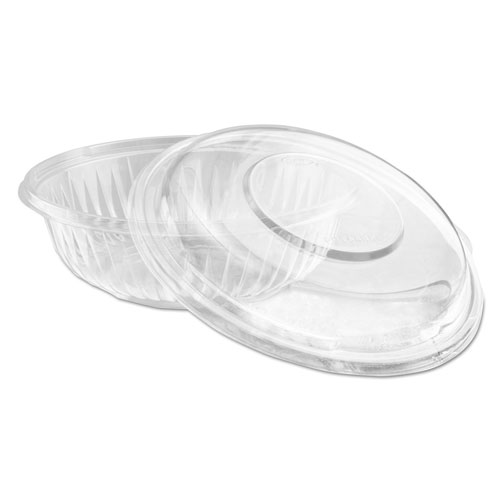 Picture of PresentaBowls Bowl/Lid Combo-Paks, 24 oz, 7.25" Diameter x 2.38" h, Clear, Plastic, 63/Pack, 2 Pack/Carton