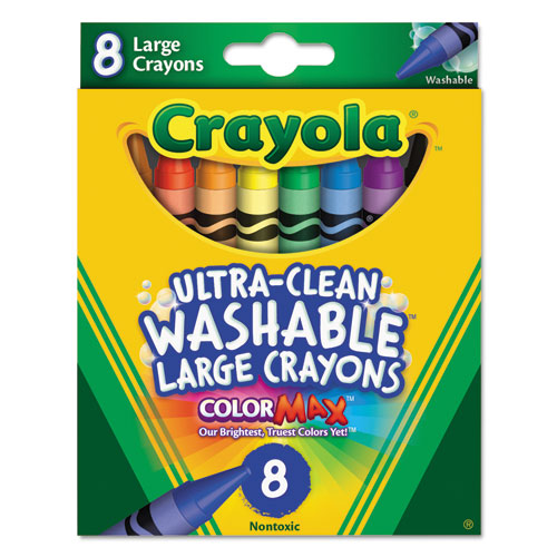 Ultra-Clean+Washable+Crayons%2C+Large%2C+8+Colors%2Fbox