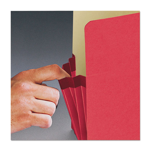 Picture of Colored File Pockets, 5.25" Expansion, Letter Size, Red