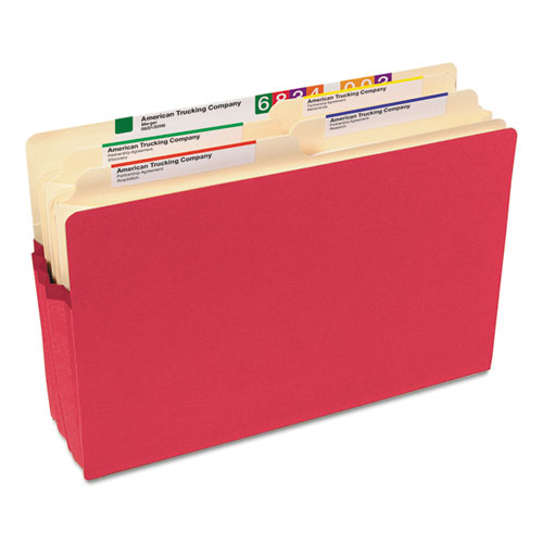 Picture of Colored File Pockets, 3.5" Expansion, Legal Size, Red