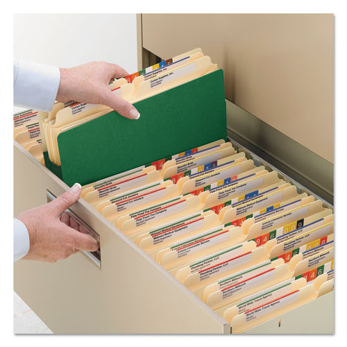 Picture of Colored File Pockets, 3.5" Expansion, Legal Size, Green