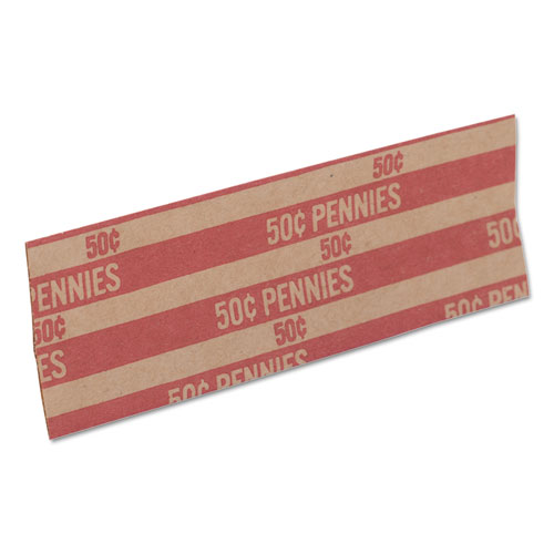 Picture of Flat Coin Wrappers, Pennies, $.50, 1000 Wrappers/Box