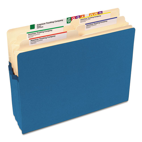 Picture of Colored File Pockets, 1.75" Expansion, Letter Size, Blue