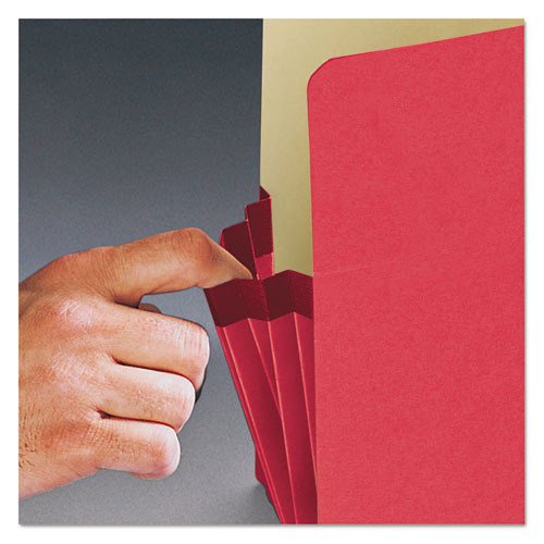 Picture of Colored File Pockets, 3.5" Expansion, Legal Size, Red