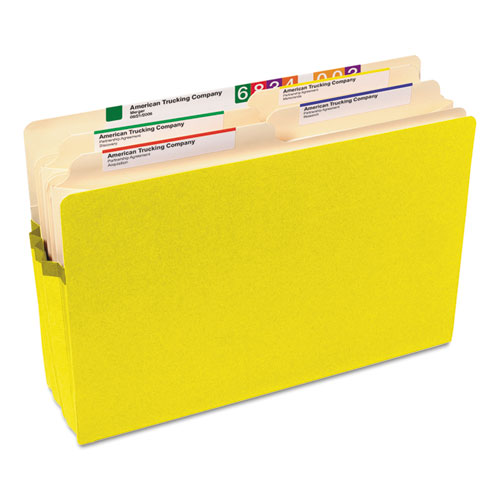 Picture of Colored File Pockets, 3.5" Expansion, Legal Size, Yellow