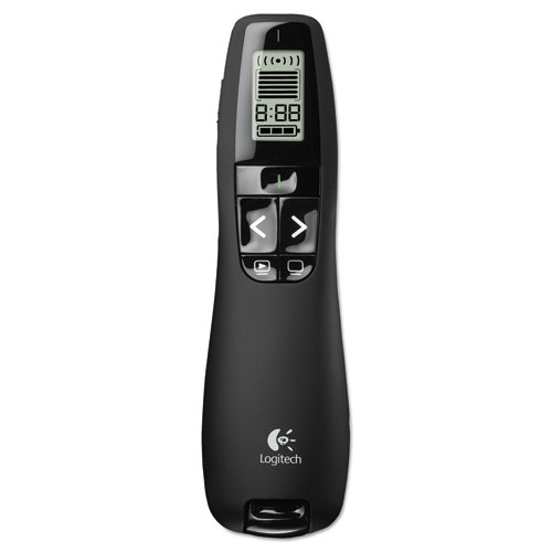 Picture of R800 Wireless Laser Presentation Remote w/LCD Display, Class 2, 100 ft Range, Matte Black