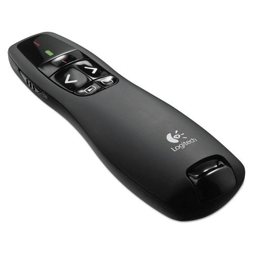 Picture of R400 Wireless Presentation Remote with Laser Pointer, Class 2, 50 ft Range, Matte Black