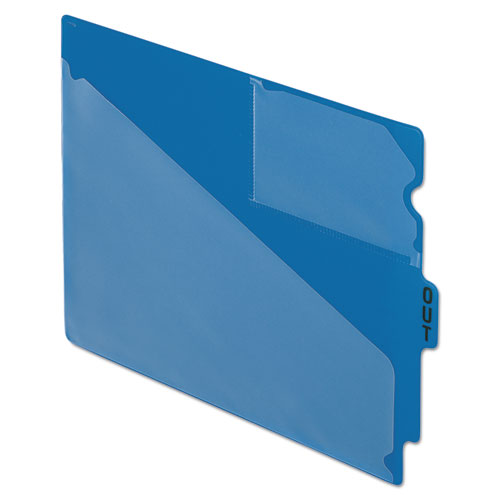 Picture of Colored Poly Out Guides with Center Tab, 1/3-Cut End Tab, Out, 8.5 x 11, Blue, 50/Box