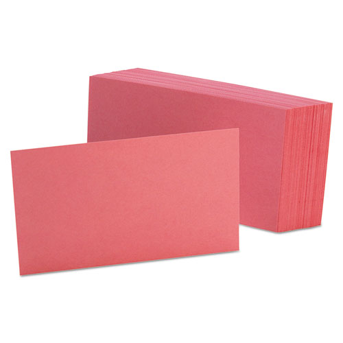 Picture of Unruled Index Cards, 3 x 5, Cherry, 100/Pack