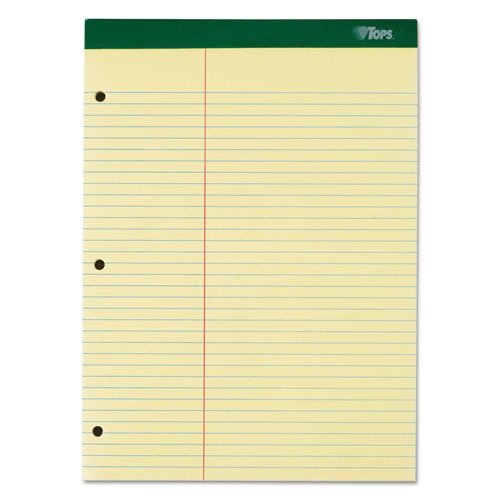 Picture of Double Docket Ruled Pads with Extra Sturdy Back, Pitman Rule Variation (Offset Margin-3" Left), 100 Canary 8.5 x 11.75 Sheets