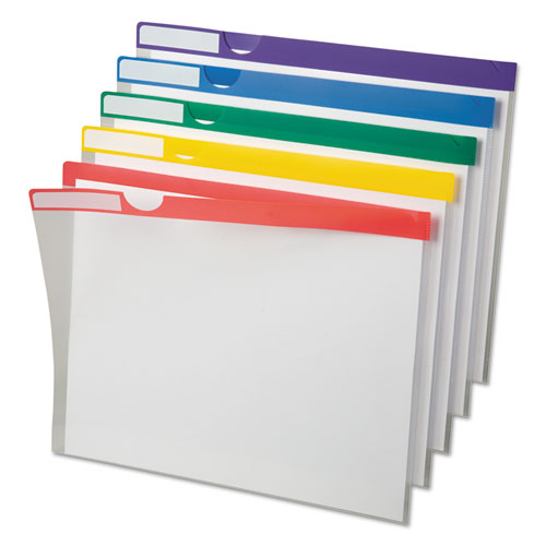 Picture of Clear Poly Index Folders, Letter Size, Assorted Colors, 10/Pack