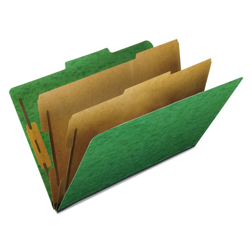 Picture of Six-Section Colored Classification Folders, 2 Dividers, Legal Size, Green, 10/Box