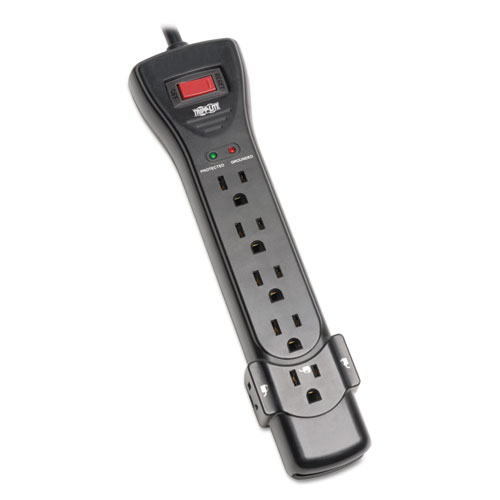 Picture of Protect It! Surge Protector, 7 AC Outlets, 7 ft Cord, 2,160 J, Black